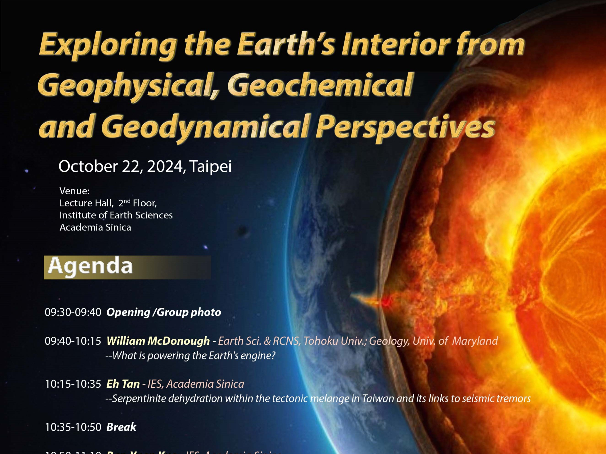 2024-10-22 Symposium on "Exploring the Earth’s Interior From Geophysical, Geochemical and Geodynamical Perspectives"