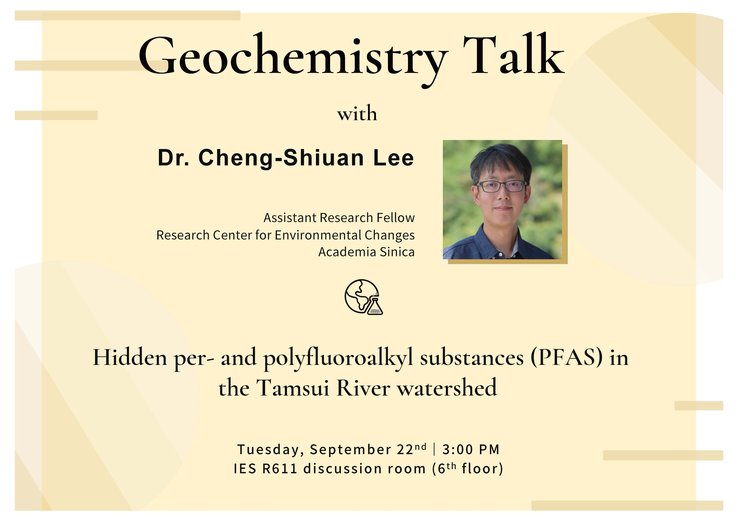 2026-09-22（週二）Dr. Cheng-Shiuan Lee：Hidden per- and polyfluoroalkyl substances (PFAS) in the Tamsui River watershed