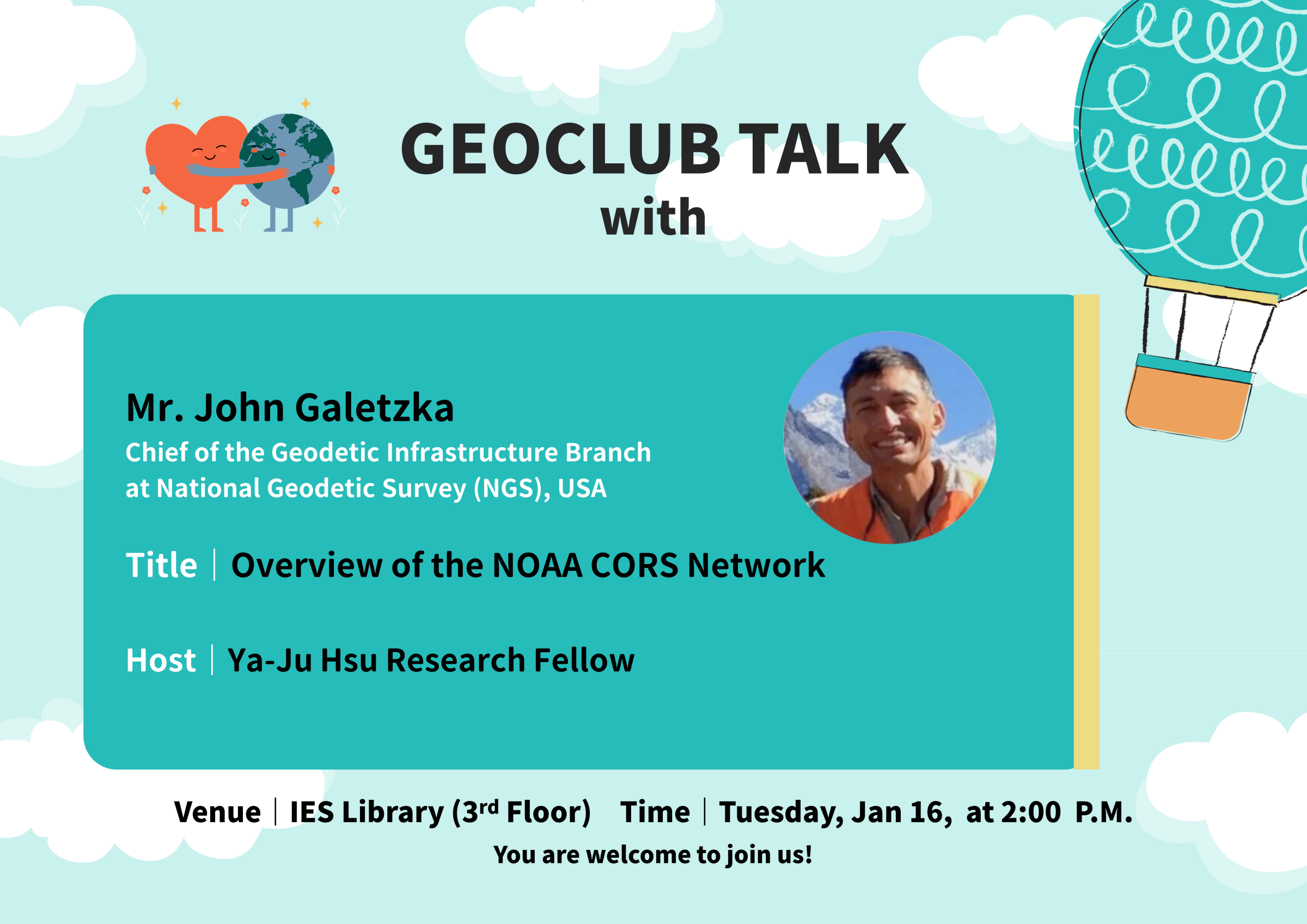 2024-01-16 Geoclub｜Mr. John Galetzka：Overview of the NOAA CORS Network